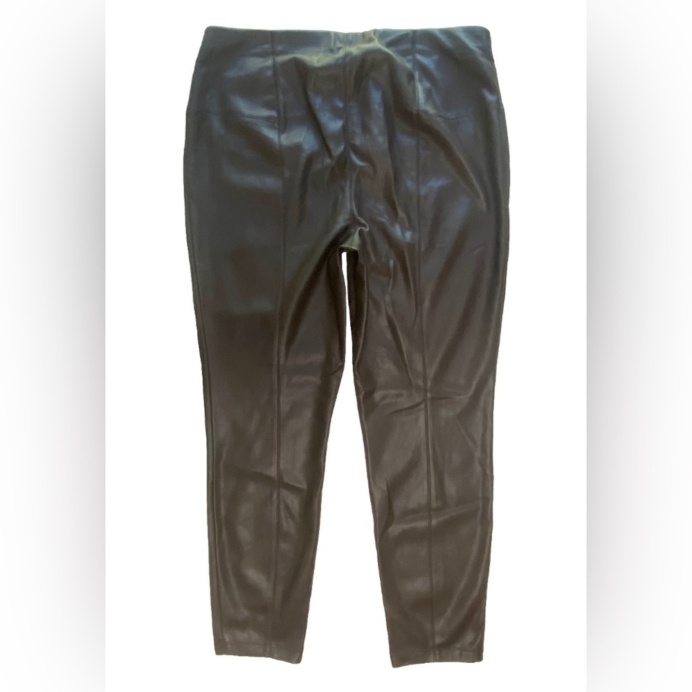 🆕 Marc New York Pants Women’s 3X Espresso Brown Faux Leather Pull On NEW NWT - Picture 6 of 9